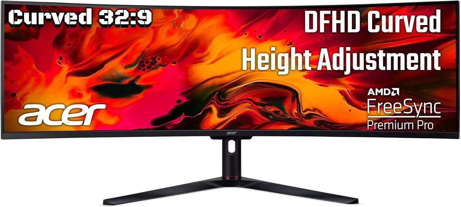 Acer 124.46 cm (49 inch) Curved Full HD VA Panel Gaming Monitor (EI491CR) (Response Time: 4 ms, 144 Hz Refresh Rate)