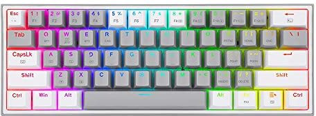 Redragon K616 Wired USB Standard Gaming Keyboard Compatible with Desktop, Laptop, Mac (Grey & White)