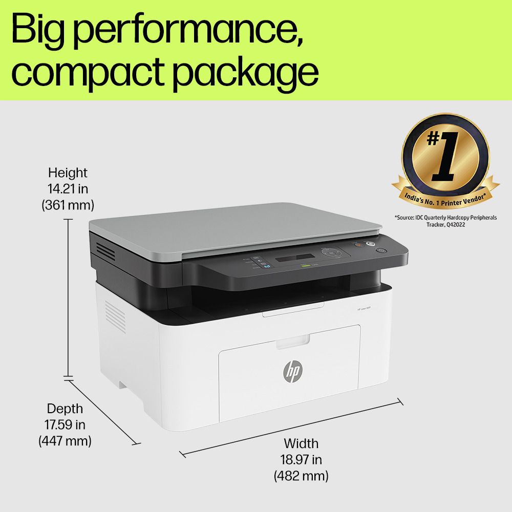 HP MFP 1188A Multi-function Monochrome Laser Printer (Toner Cartridge, 4 Ink Bottles Included) - Image 2