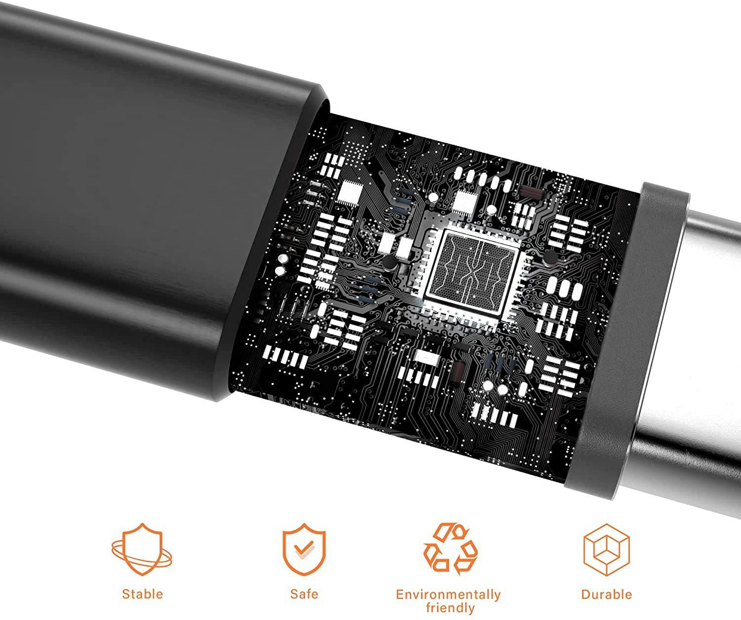 Bestor USB Type C Cable 2 A 1.2 m Multi Charging Cable 4ft 3 in 1 Nylon Braided Multiple USB Fast Charging Cable for Android, iOS and Type C Devices USB Port Connectors Compatible Smart Phones & Tablets And More (Black) (Compatible with SMART PHONE, IOS, ANDROID, Black, One Cable) - Image 4