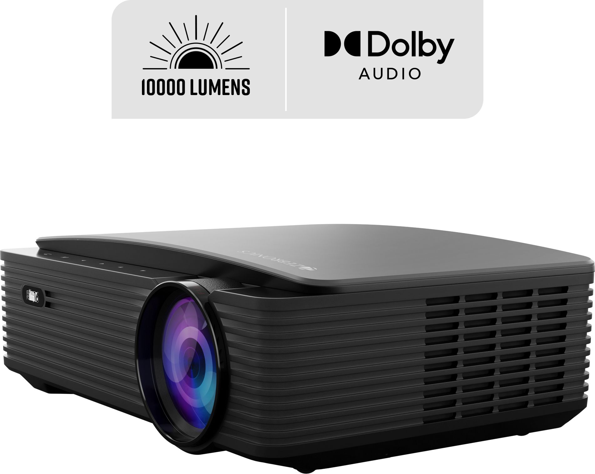 EBRONICS ZEB-PIXAPLAY 16 (10000 lm / 1 Speaker / Remote Controller) Portable Full HD 1080p Native Resolution with 4K Support, 200 Inch Screen Size, USB, HDMI, AV, AUX, WIFI, Bluetooth, Smart Apps, Miracast, Airplay, Dolby Smart Projector (Black) - Image 2