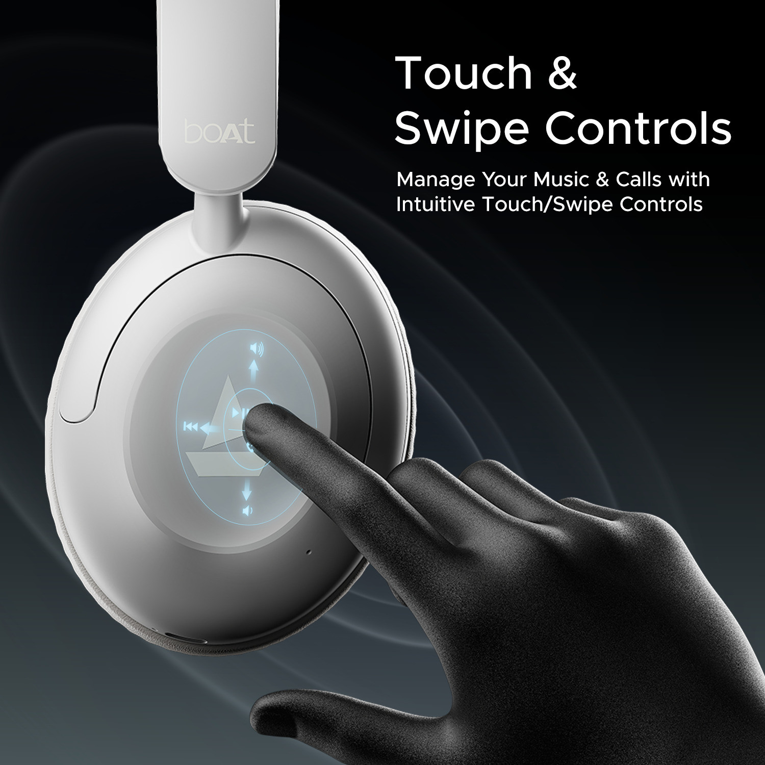 boAt Rockerz 650 Pro(2025 Launch), Touch/Swipe Controls, Dolby Audio, 80 Hrs Battery Bluetooth (Silver Frost, On the Ear) - Image 2