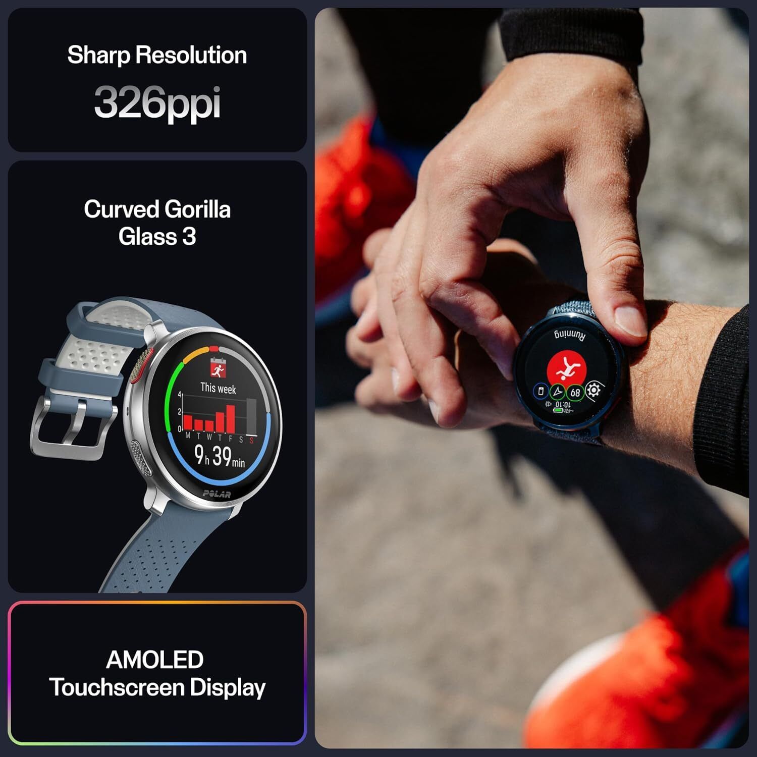 Polar Vantage V3-Premium Multisport Watch, Heart Rate Monitor (Sky Blue) Smartwatch (Sky Blue Strap, Free Size) - Image 3