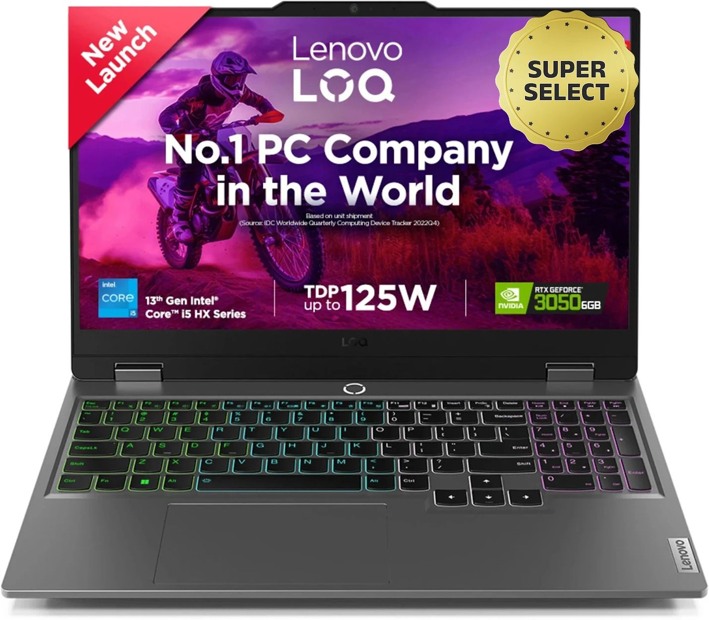 Lenovo LOQ Intel Core i5 13th Gen 13450HX - (16 GB/512 GB SSD/Windows 11 Home/6 GB Graphics/NVIDIA GeForce RTX 3050) LOQ 15IRX9D2 Gaming Laptop (15.6 Inch, Luna Grey, 2.38 kg, With MS Office)