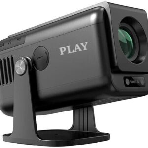 PLAY Smart Android 13 1+8G 5G WiFi BT 15k Lm 4k 8k 180 degree Rotation (25000 lm / 2 Speaker / Wireless / Remote Controller) Portable Projector (Black)