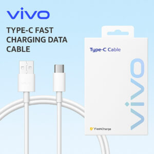 vivo USB Type C Cable 1.2 m USB‑C Cable (Compatible with Vivo V/Y/T/X/iQOO series and other smartphones with USB Type-C charging port, White, One Cable)