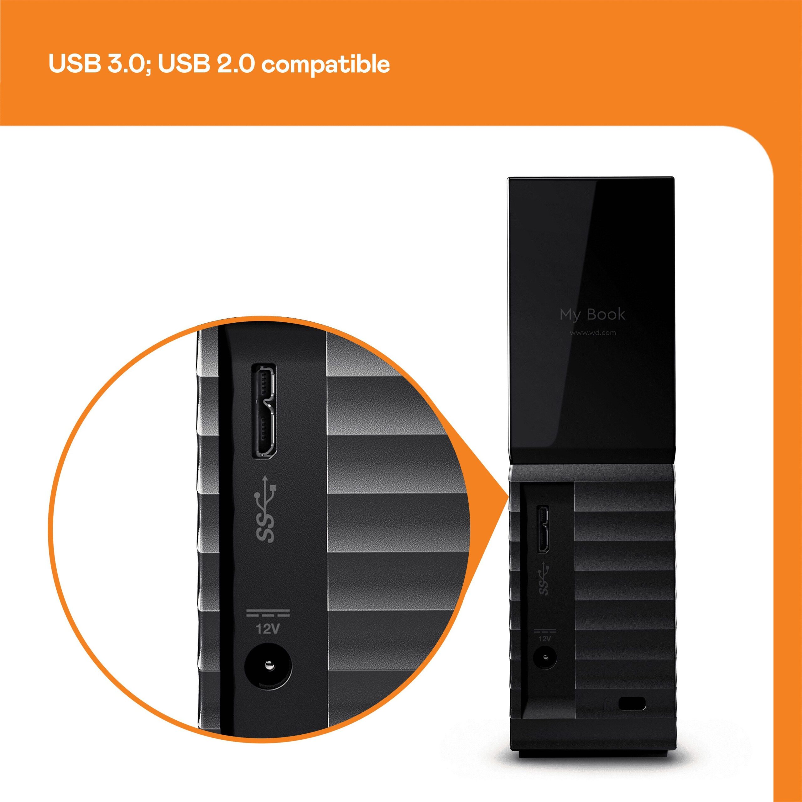 WD 12 TB External Hard Disk Drive (HDD) USB 3.0 with Automatic Backup, Compatible with Windows&Mac (Black) - Image 3