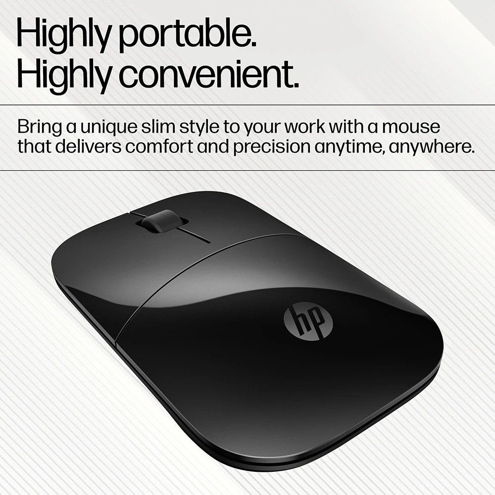 HP Z3700 /Slim form with USB receiver,16 month battery life, 1200DPI Wireless Ambidextrous Optical Mouse - Image 3