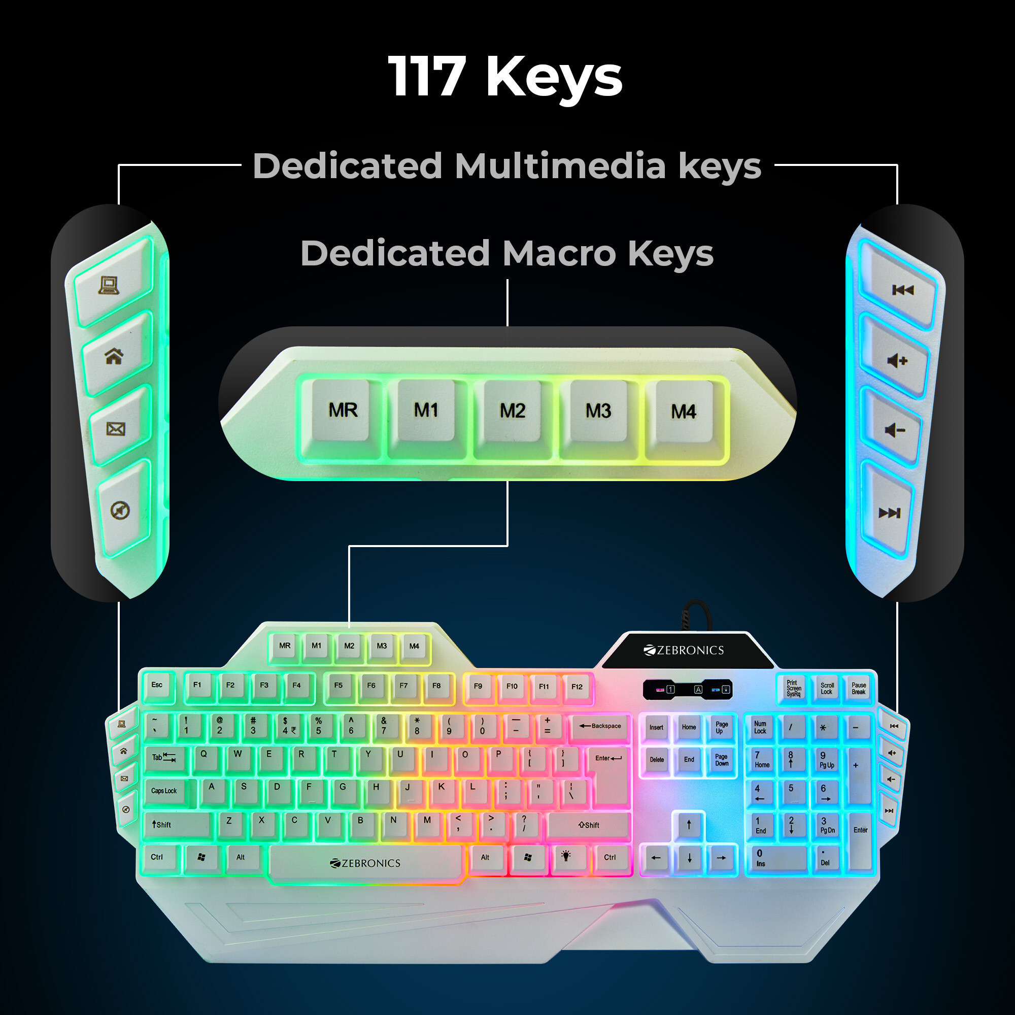 ZEBRONICS Zeb-Optimus(Zeb-KMC 2) Wired USB Standard Gaming Keyboard Compatible with Desktop, Laptop, Mac - Image 2
